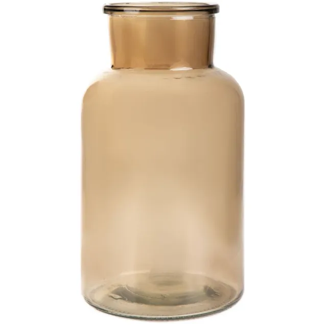 Homla Tenno Bloemenvaas - Decoratieve Vaas - Modern Design - Groot Glazen Vaas voor Droogbloemen & Boeket- Scandinavisch Interieur - Stijlvolle Woonaccessoire - Ø14.5 x 25.5 cm - Beige