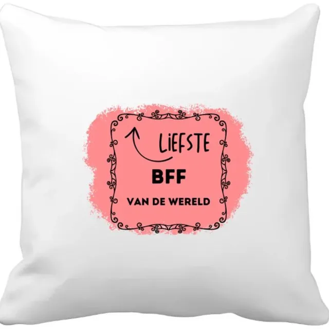 Akyol liefste bff van de wereld Kussen hoes - Vriend - de liefste bff - verjaardag - cadeautje voor beste vriend - kado - geschenk - 40 bij 40 cm Multicolor