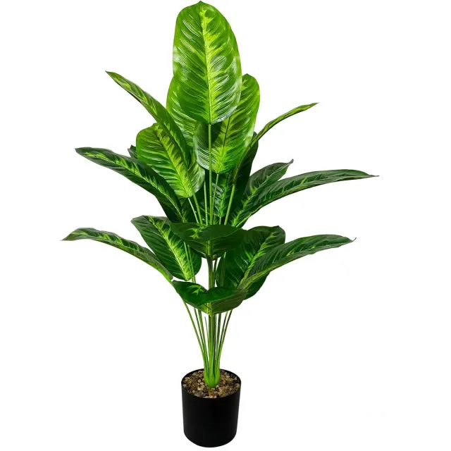Unyqoos Levensechte kunstareca palm in pot voor stijlvolle binnen- en buitendecoratie groen