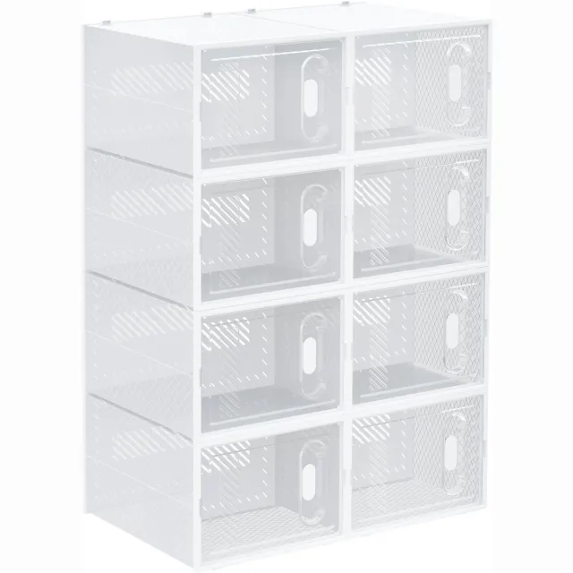 Happiq DIY Schoenenkast van Kunststof – Transparante Schoenenopberger 28x36x21 cm Transparent
