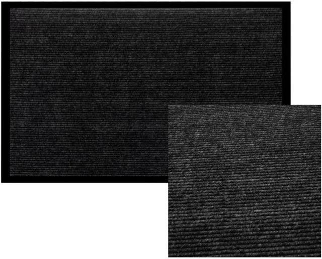 Benson deurmat - 60 x 90 cm - zwart/grijs - antislip - woonaccessoires Antraciet