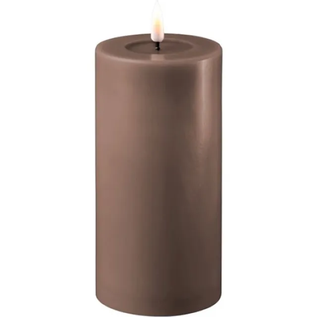 Deluxe Homeart Luxe LED kaars - Mokka LED Candle 7,5 x 15 cm - net een echte kaars! Deluxe Homeart Mocca