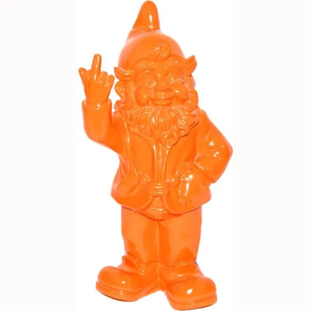 Stoobz Design Tuinkabouter middelvinger tuin kabouter 30cm Oranje| GerichteKeuze