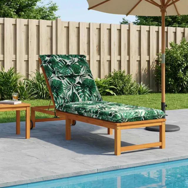 vidaXL Ligstoel Kussen GEMERT 100% Polyester Bladpatroon groen