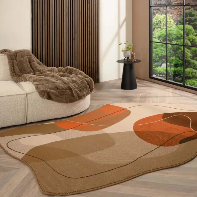 Tapeso Organisch vloerkleed - Ease Stone terra 200x300
