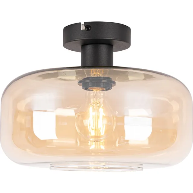 QAZQA bizle - Art Deco Plafondlamp - 1 lichts - Ø 28 cm - Beige - Woonkamer | Slaapkamer | Keuken
