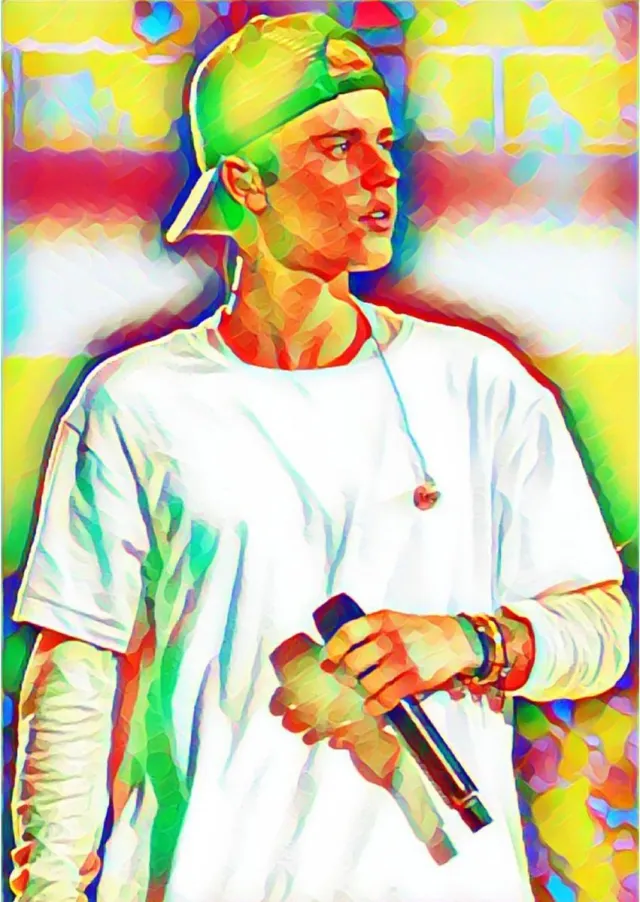 Passionforart.eu Justin Bieber 3-3 - Poster - 50 x 70 cm geel