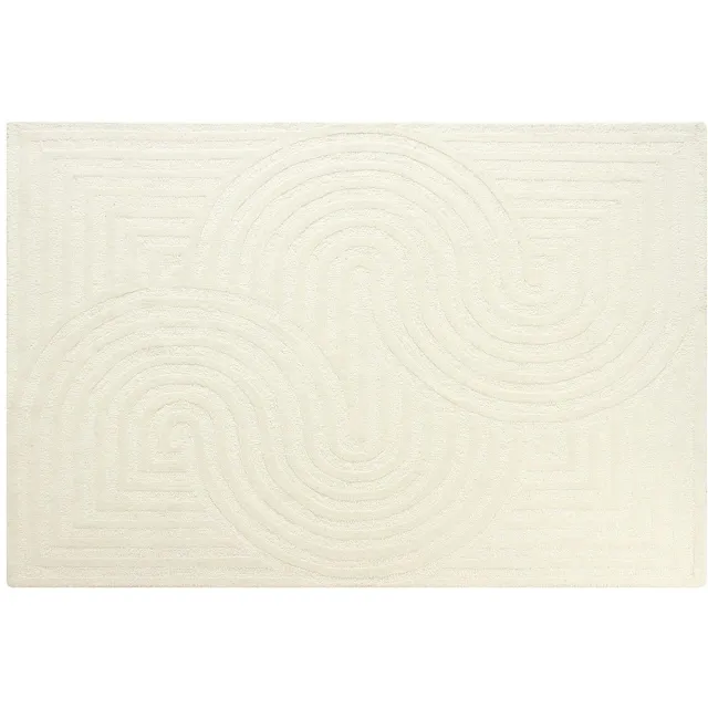 Vente-unique Vloerkleed in 100% wol, handgetuft - 200 x 290 cm - Gebroken wit - 2000 g/m² - LUZAN