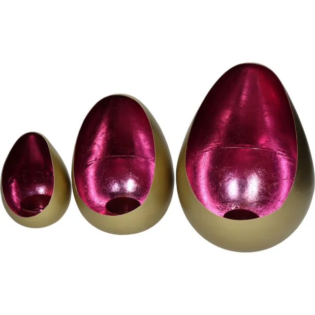 H.D. Waxine lichtjeshouder -1 de grootse maat -roze /goud -metaal -nieuw goud met roze