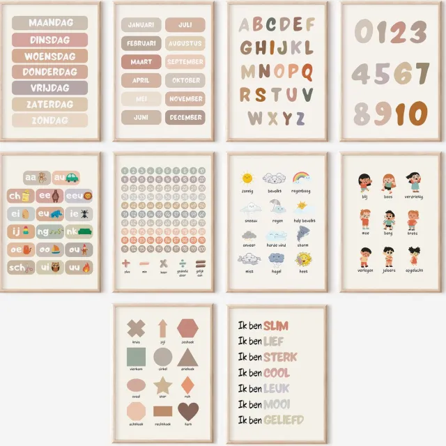 No Filter 10 educatieve posters - 21x30 cm / A4 formaat - informatieve posters - Nederlandstalig - School posters - Klaslokaal posters Boho