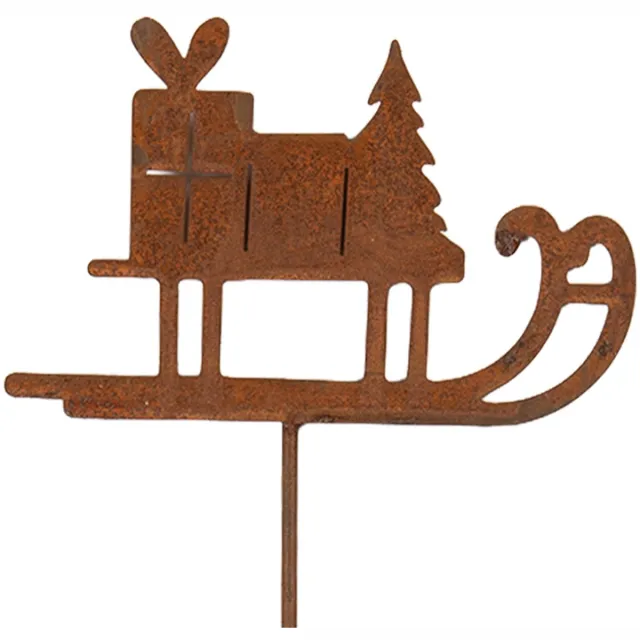 Clayre & Eef Tuinsteker Slee 12x1x38 cm Bruin Metaal