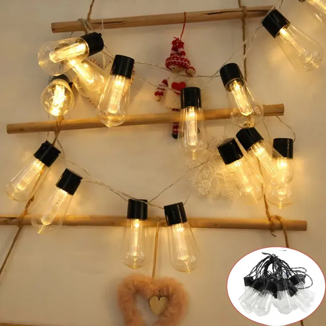 Mrilary 4,5 meter batterijgevoede lichtketting met 10 LED-lampjes - LED buitenverlichting - trouwdecoratie - plastic, brandbare lampjes, waterdichte terrasverlichting voor tuin, buiten, achtertuin, veranda