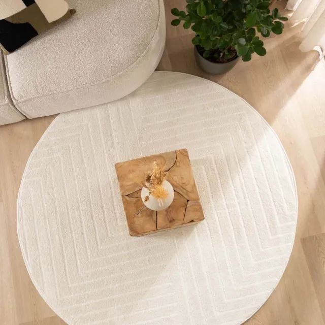 Nordic Weavers Rond vloerkleed Scandinavisch - Contour Edge crème 100