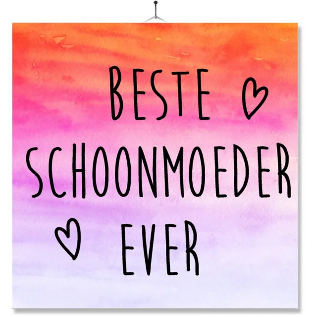 MC Living Tegel Met Opdruk | Geschenk | Kado | Beste schoonmoeder ever Multi-Color