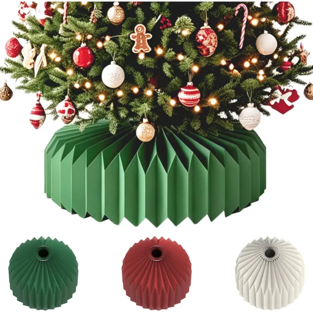 Arvioo Kerstboomkraag‑papier‑groen‑60cm‑opvouwbaar‑honingraat