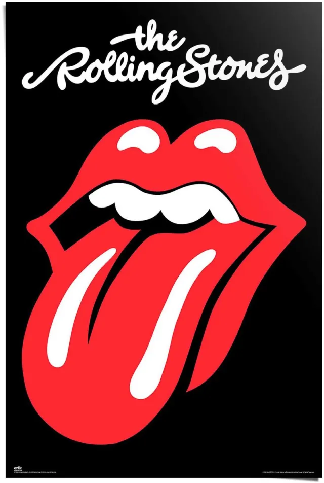 Reinders Poster Rolling Stones - 91,5 x 61 - Papier - REINDERS zwart