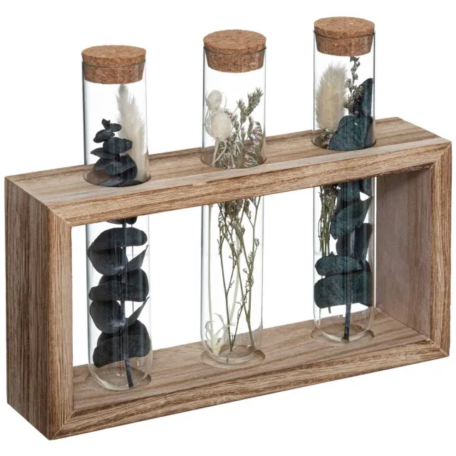 Atmosphera Créateur d'intérieur® Set van 3 buisjes met gedroogde bloemen HOUSE Blanc