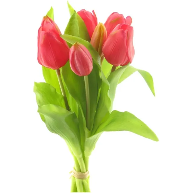 Exner Real touch tulpen - Bos van 7 tulpen - Rood -31 cm