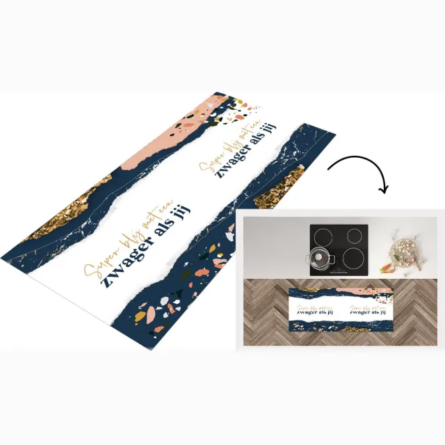 KitchenYeah Keukenloper - Loper keuken - Quotes - Zwager - Glitter - Goud - Keukenloper vinyl Multicolor