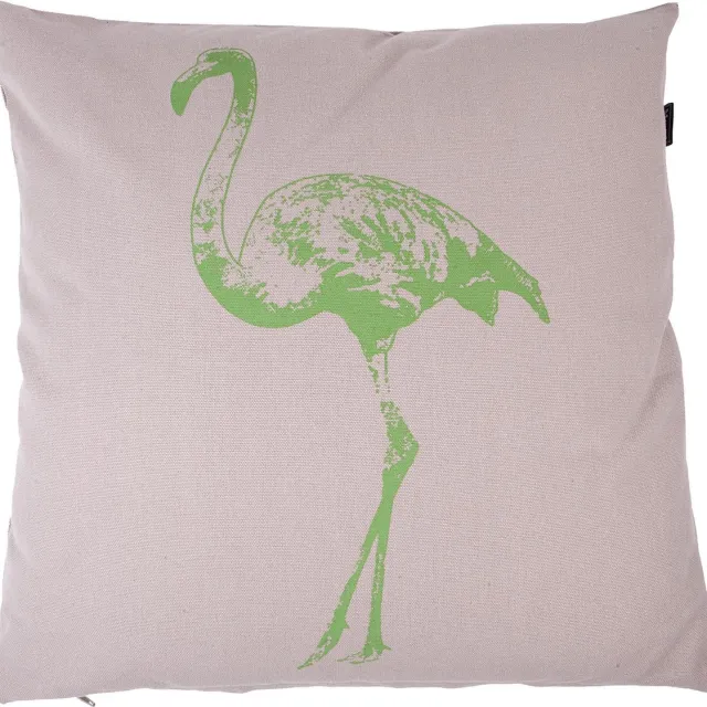In The Mood Flamingo - Sierkussen - Kiezel/Groen - 50x50 cm