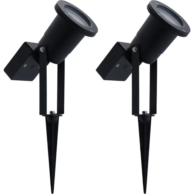 LEDVION 2x LED Solar Prikspot - 0.29W - 3000K - IP65 - Zwart
