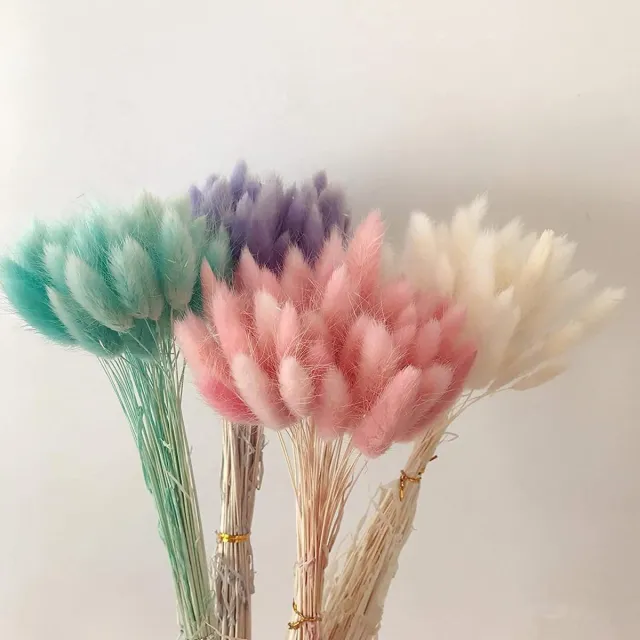 meerklose 50 stuks gedroogde bloemen, gedroogde bloemen, decoratieve pampas, grote natuur, boeket, gras, pampas, decoratie voor bruiloft, interieurdecoratie voor slaapkamer, woonkamer (43 cm) (roze)