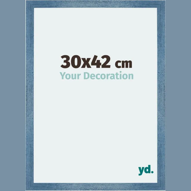 yd. Your Decoration - Fotolijst 30x42 cm - MDF - Helder Blauw Geveegd - Mura