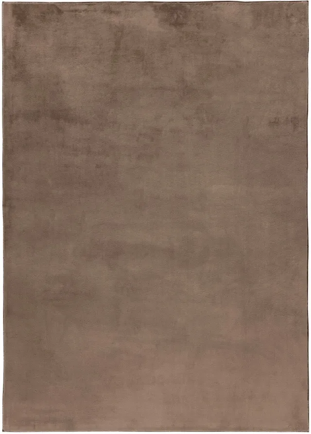 Padiro stijlvol laagpolig vloerkleed 200 x 290 cm - donkerbeige - modern effen ontwerp - voor vloerverwarming - van polyester