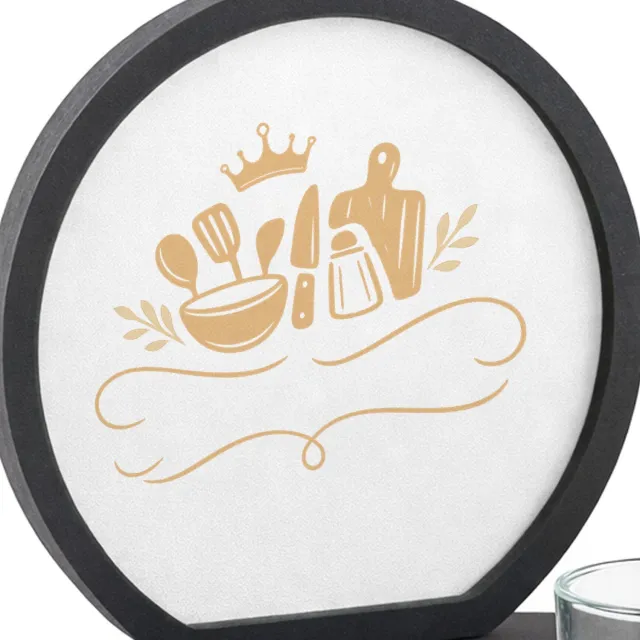 Mr Cadeautjes MDF inleg theelichthouder ~8 cm - design Een elegante, humoristische keukenprint met een zelfverzeker | cadeau Wit