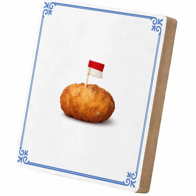 Mr Cadeautjes MDF staande fotolijst 15,2 x 15,2 - design Grappige eetbare trots met een enkel centraal voedselobject | cadeau Wit