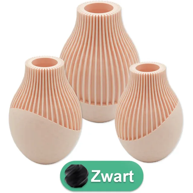 Lovora Ayra organische vaas – Decoratieve vaas - Zwart - 3d geprinte vaas – geschikt voor droogbloemen - 25CM