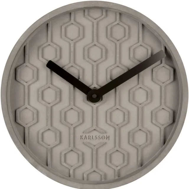 Karlsson Wandklok Honeycomb - Grijs - Ø31cm - Wandklok