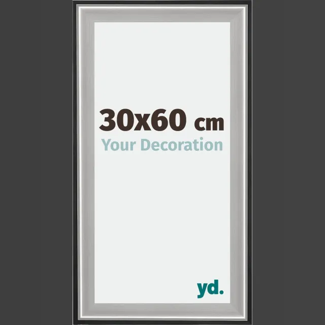 yd. Your Decoration - Fotolijst 30x60 cm - Hout - Zwart Zilver Gepolijst - Birmingham