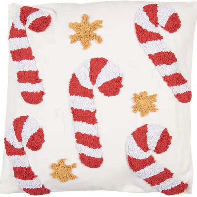 Clayre & Eef Sierkussen 45x45 cm Wit Synthetisch