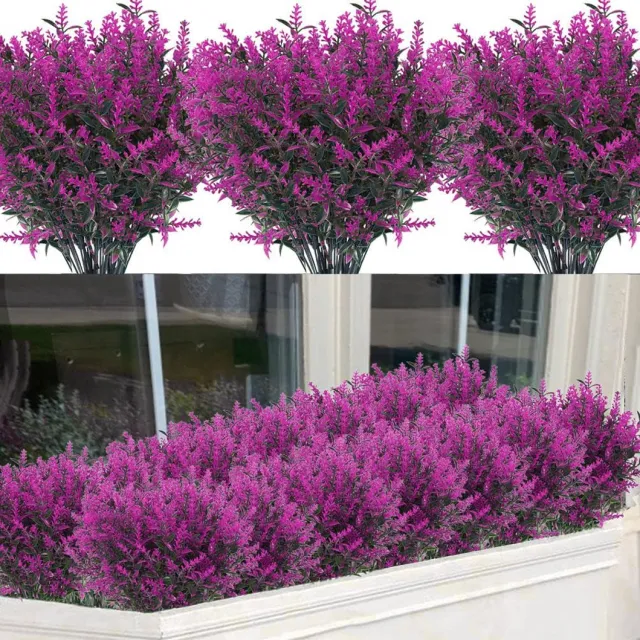 Decoratie Kunstlavendelbloemen - Set van 12 - Levendige kleuren - Duurzaam kunststof 12 Stuks Rode Lotus