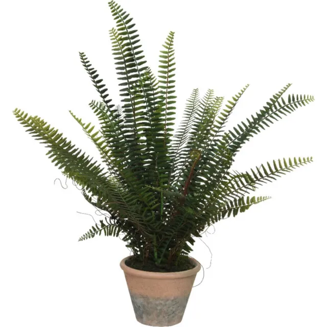 Bellatio Flowers & Plants Groene Varen kunstplanten 60 cm in zwarte pot - Kunstplanten/nepplanten - Varens - planten/plantjes