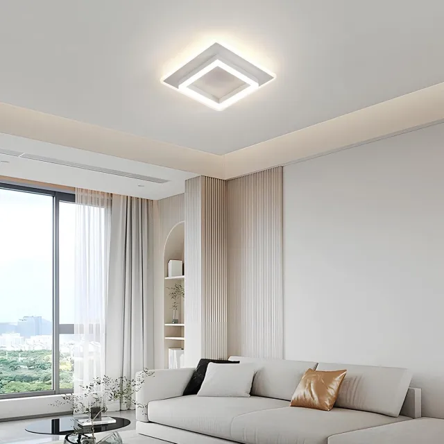 Haobosic Vierkante Acryl Plafonlamp - Volledig Wit - 30W - 4500K Neutraal Licht