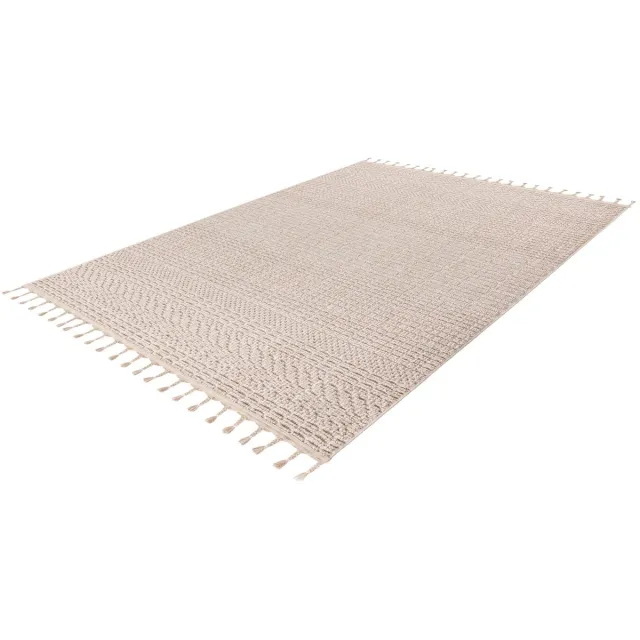 Lalee Luxor Vloerkleed - Japandi Stijl - Berber Tapijt - Beige - 3D-effect - Comfortabel en Onderhoudsvriendelijk