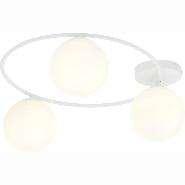 Emibig Knappe 3x E14 plafondlamp wit met melkglas bollen - Elegante verlichting voor elk interieur