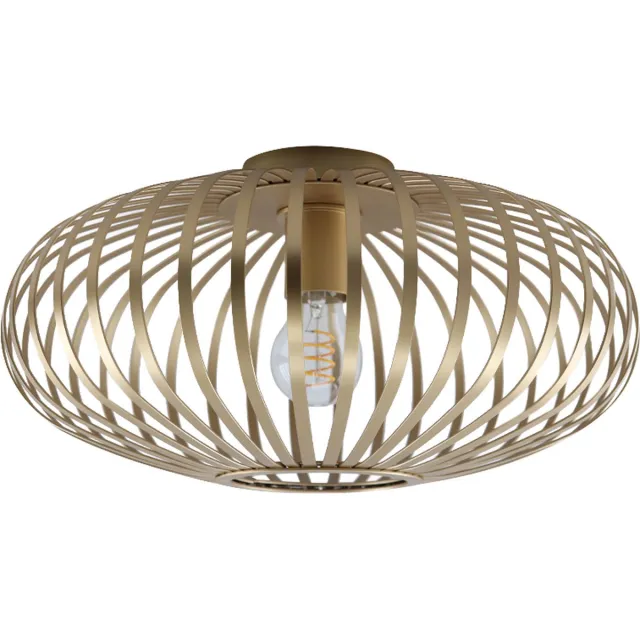Olucia LIEVE - Plafondlamp - Goud - Geschikt voor Woonkamer/Slaapkamer/Hal - Vorm: Rond