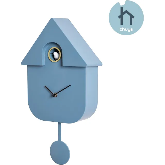 Thuys Koekoeksklok Modern - Koekoeksklok Modern Hout - Stijlvol - Design Blauw