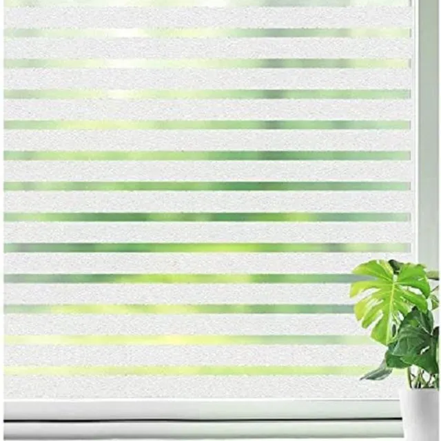 Plakfoliewebshop.nl Statisch raamfolie gezandstraalde strepen office (hoogte x breedte = 45x200cm) Merk: Plakfoliewebshop wit