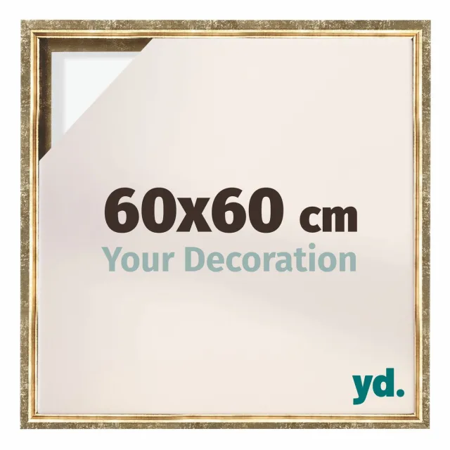 yd. yd, Baklijst 60x60 cm Goud Antiek - Lijst voor Canvasdoek - MDF Lyon