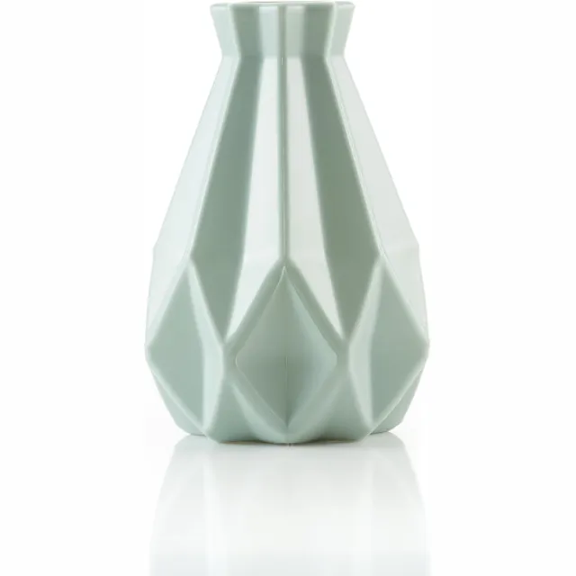 Looliving Onbreekbare bloemenvaas mintgroen - groene kunststof design vaas groen - bloemvaas decoratief vaasje