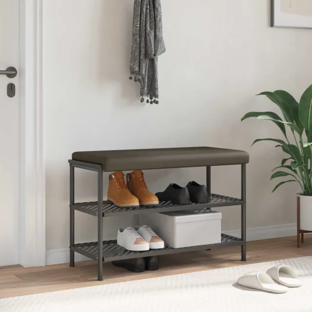 vidaXL Bankkussen Kunstleer Grijs Diepte 35 cm
