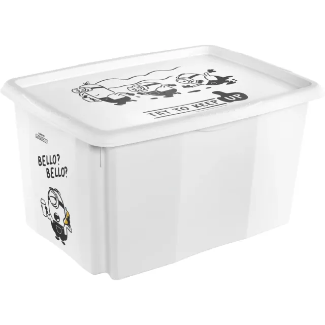 Keeeper opbergbox Karolina Minions Bello, 45 liter, wit, 40x55,5x30 cm Black;White