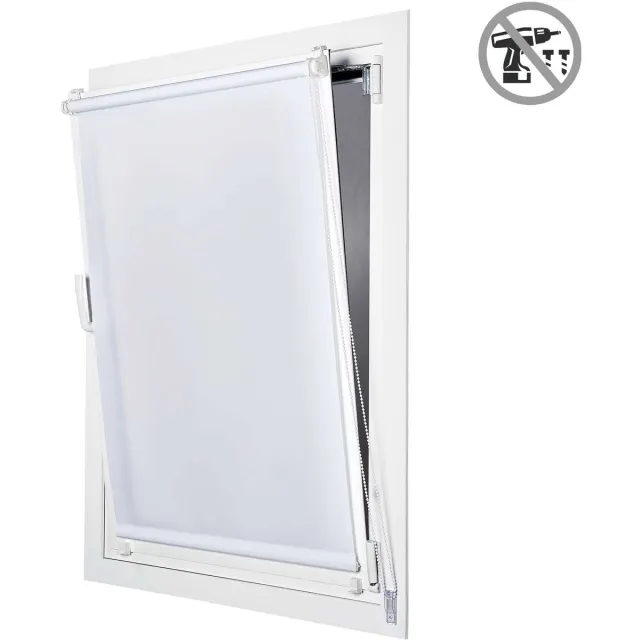 Storesdeco Doorschijnend EasyFix rolgordijn, rolgordijnen zonder boren Wit, 120x180 cm White