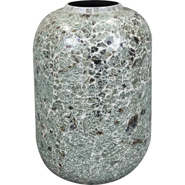 Ter Steege Metaal Vaas - Multicolour - D26 x H24 cm - Opening 11 cm Beige