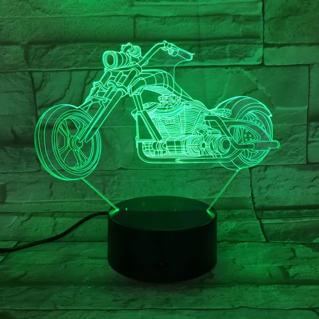 MC Living 3D Led Lamp Met Gravering - RGB 7 Kleuren - Chopper