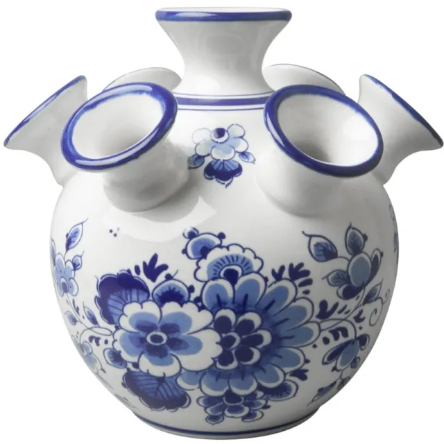 Heinen Delfts Blauw Tulpenvaas - Bloem - 16 cm Delfts blauw